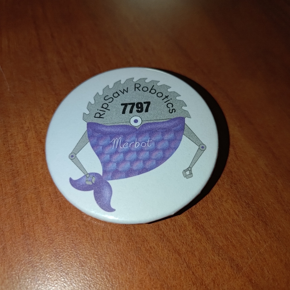 Vtg RipSaw Robotics 7797 Merbot Pin Made in USA